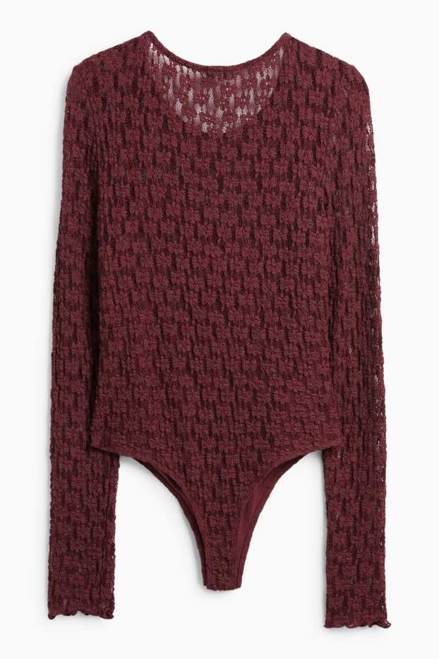 Donna - Body in pizzo - rosso scuro