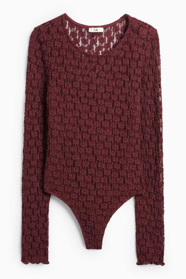 Donna - Body in pizzo - rosso scuro