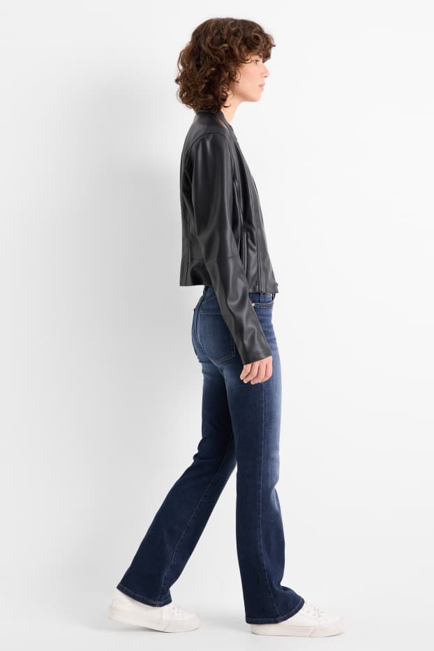 Femei - Bootcut jeans - talie medie - denim-albastru închis
