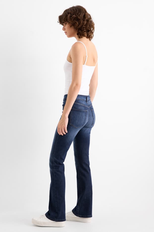 Femei - Bootcut jeans - talie medie - denim-albastru închis
