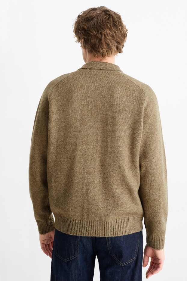 Bărbați - Cardigan tricotat - verde deschis