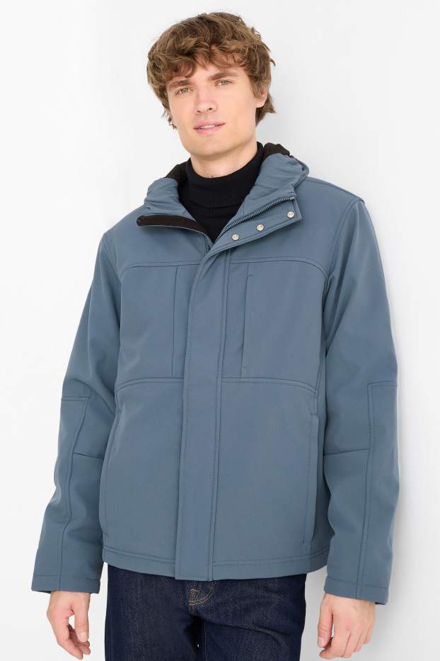 Bărbați - Geacă softshell - căptușită - rezistentă la apă - 4 Way Stretch - albastru