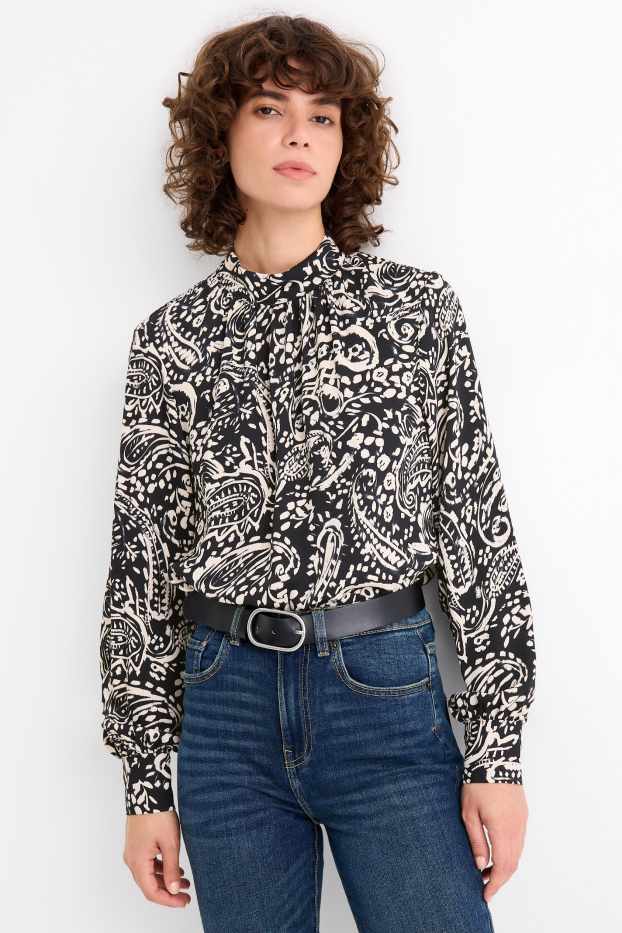 Femei - Bluză - cu model - negru / nej