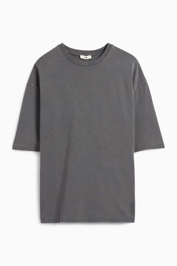 Women - T-shirt - oversized - gray