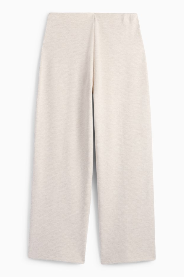 Femei - Pantaloni de trening - reiați - bej