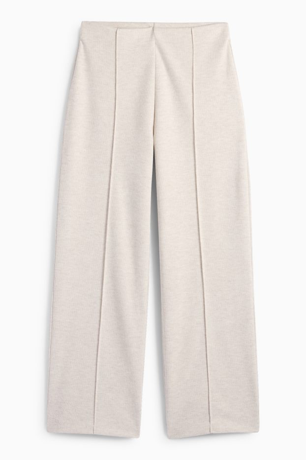 Femei - Pantaloni de trening - reiați - bej