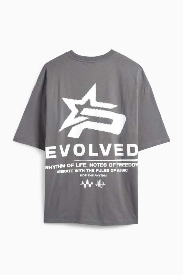 Bărbați - Tricou - supradimensionat - gri