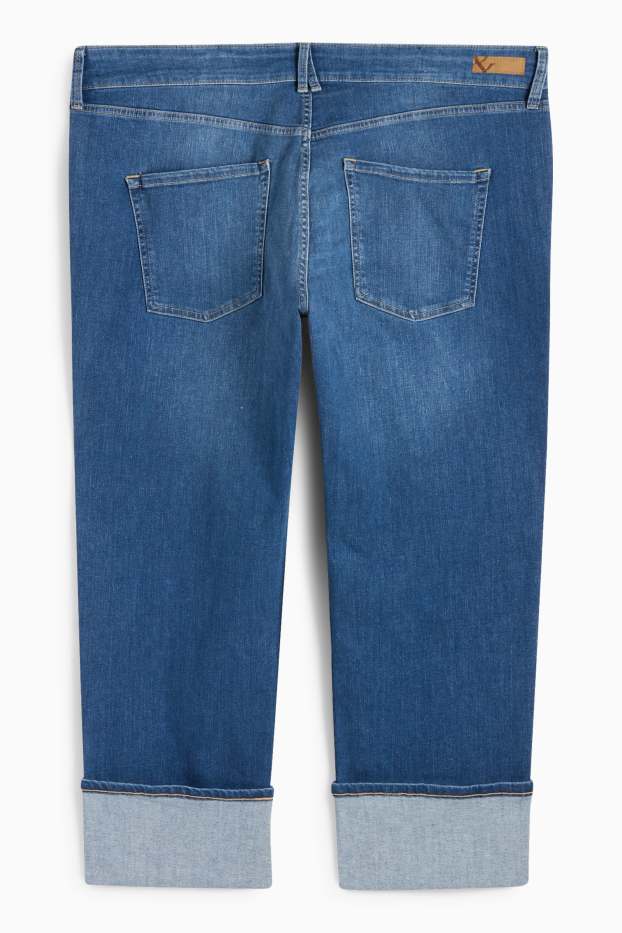 Femei - Straight jeans - talie medie - LYCRA® - denim-albastru
