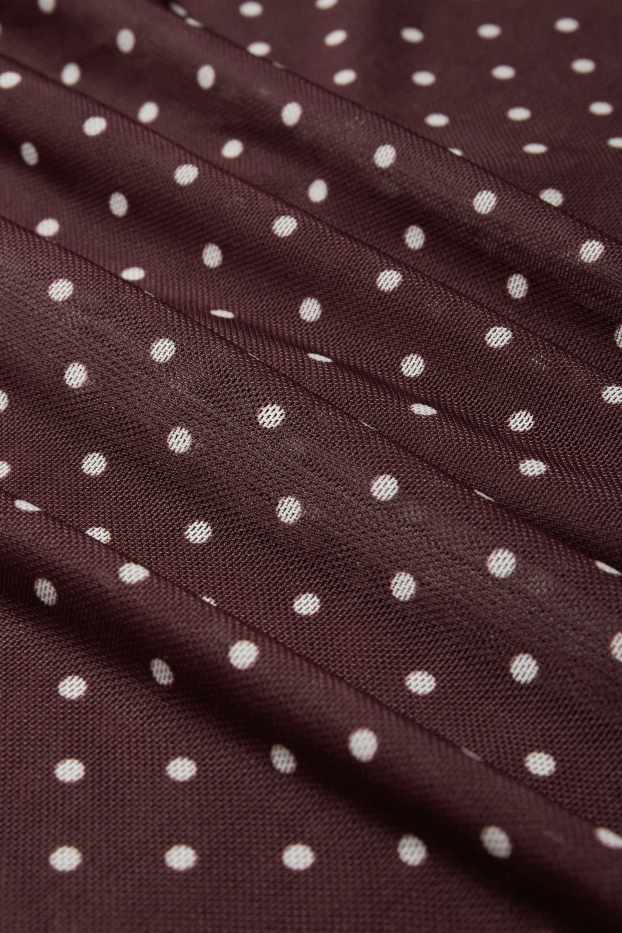 Femei - Rochie din plasă - cu buline - vișiniu