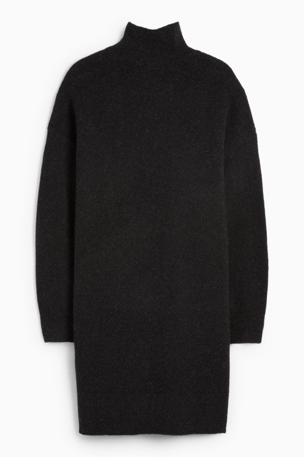 Femei - Rochie din tricot - straight fit - gri închis