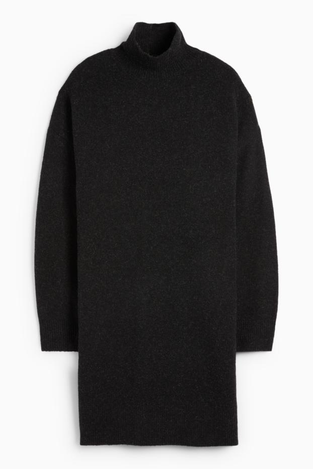 Femei - Rochie din tricot - straight fit - gri închis