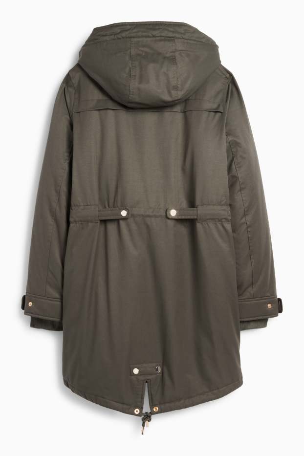Femei - Parka cu glugă - căptușită - verde