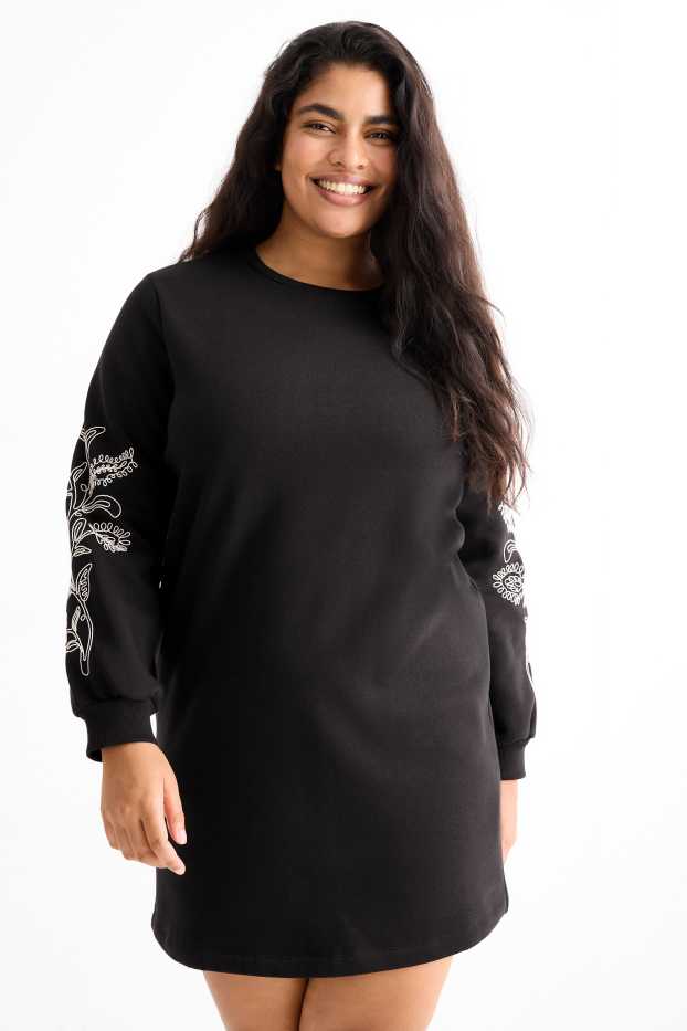 Femei - Rochie din molton - straight fit - negru