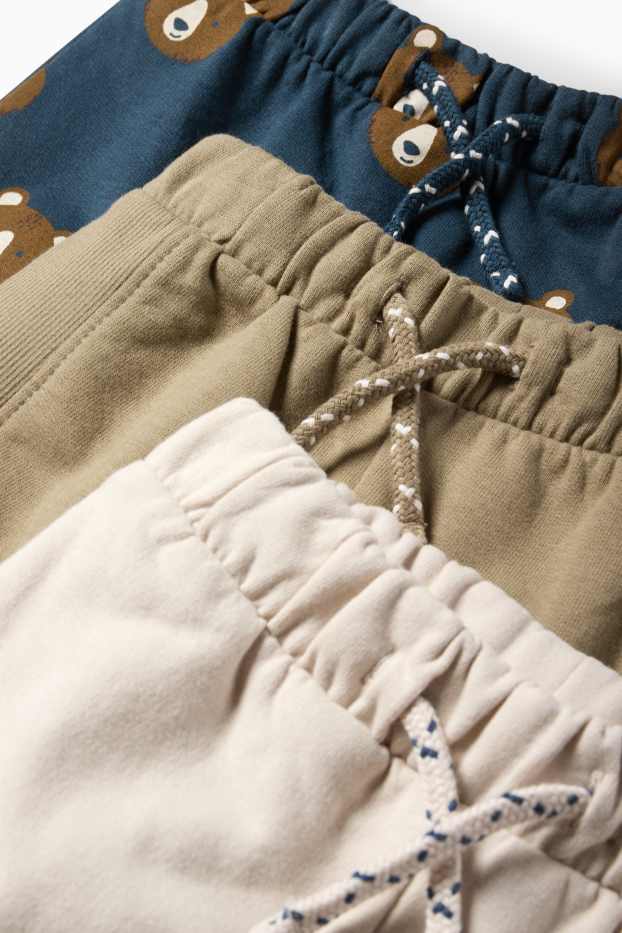 Bebeluși - băieți - Multipack 3 perechi - ursuleți - pantaloni de trening bebeluși - bej