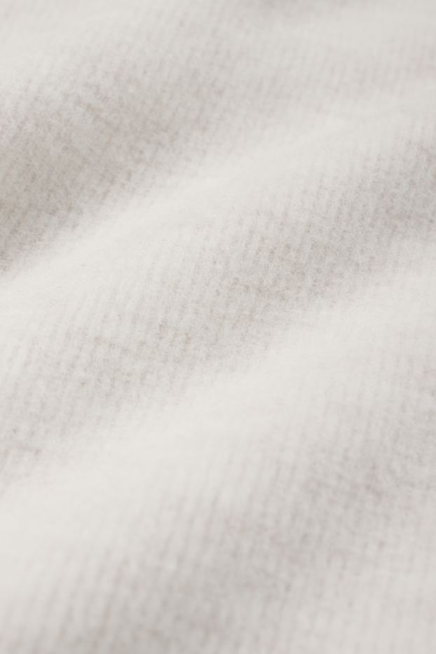 Women - Sweatshirt - ribbed - white-melange