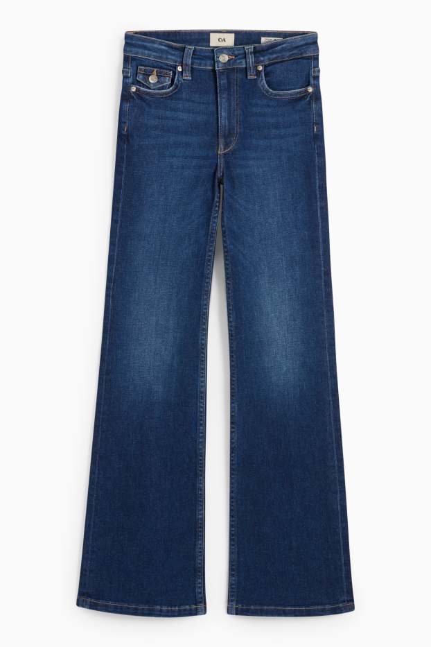 Femei - Flared jeans - talie medie - LYCRA® - denim-albastru
