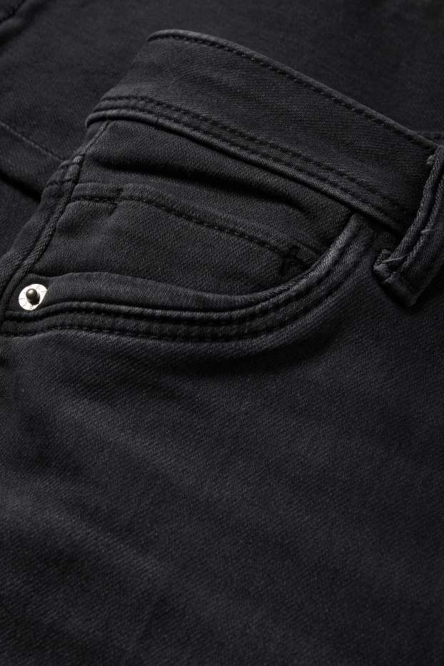 Femei - Slim jeans - talie medie - jog denim - denim-gri închis