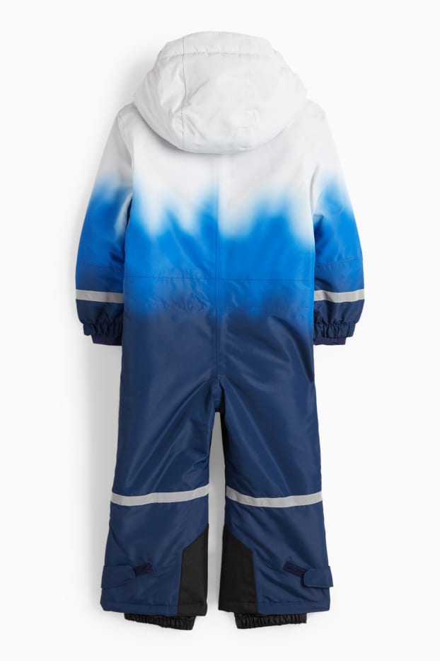 Copii - Băieți - Costum de schi cu glugă - impermeabil - cu model - albastru