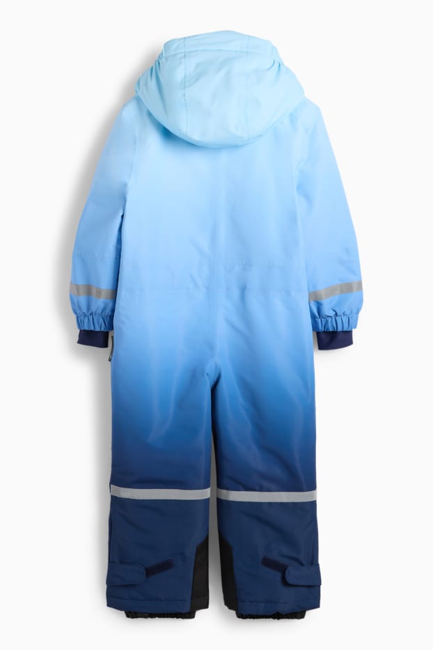 Children Girls - Ski suit with hood - waterproof - patterned - light blue