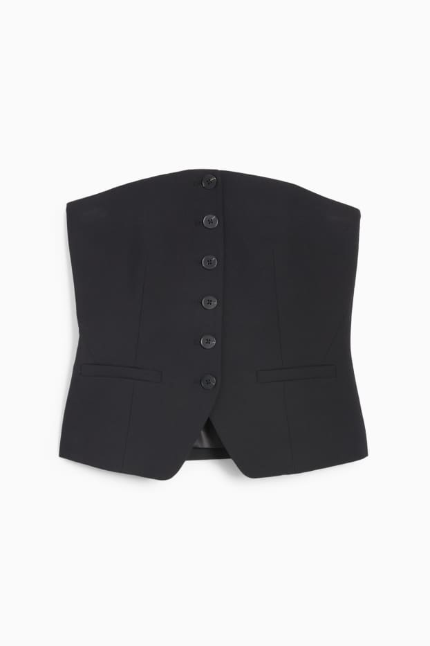 Femei - Vestă office - body fit - negru