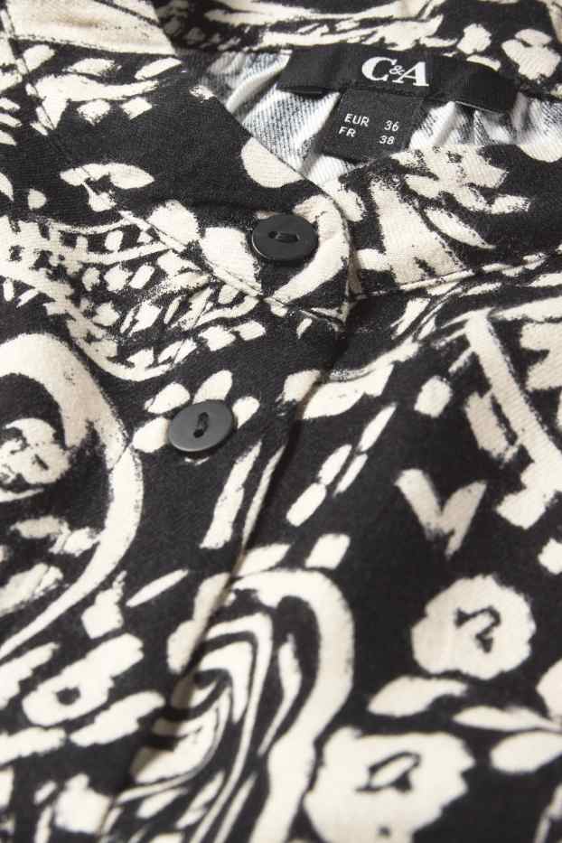 Femei - Rochie tip bluză - cu model - negru / nej