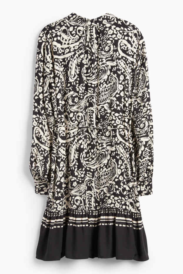 Femei - Rochie tip bluză - cu model - negru / nej