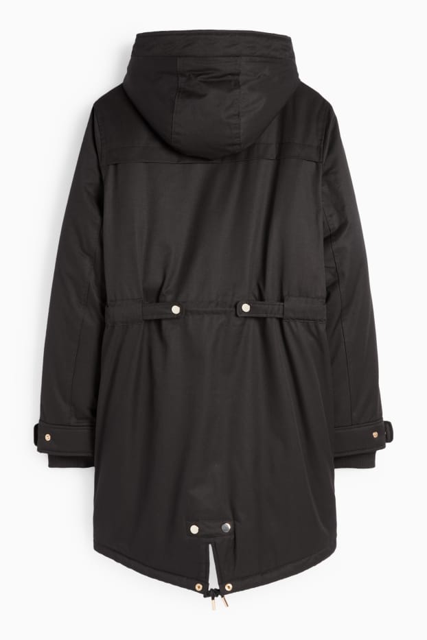 Femei - Parka cu glugă - căptușită - negru