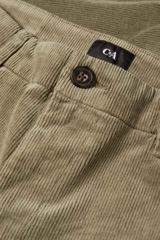 Bărbați - Chino din catifea reiată - regular fit - kaki