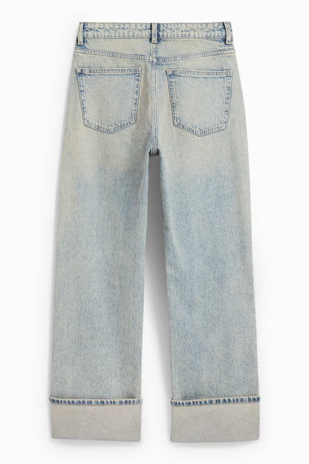Femei - Baggy jeans - talie medie - denim-albastru deschis