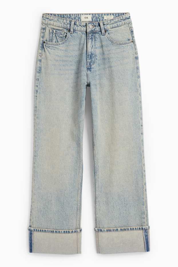 Femei - Baggy jeans - talie medie - denim-albastru deschis