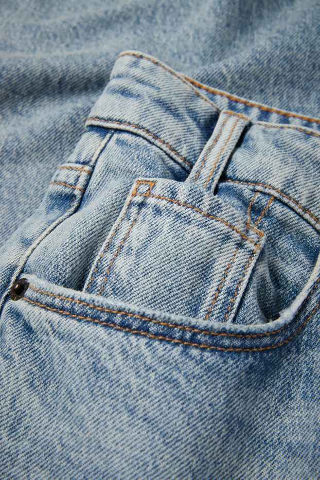 Femei - Wide leg jeans - talie medie - denim-albastru deschis