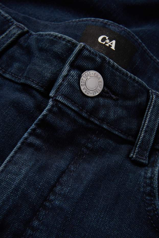 Femei - Straight jeans - talie medie - LYCRA® - denim-albastru închis