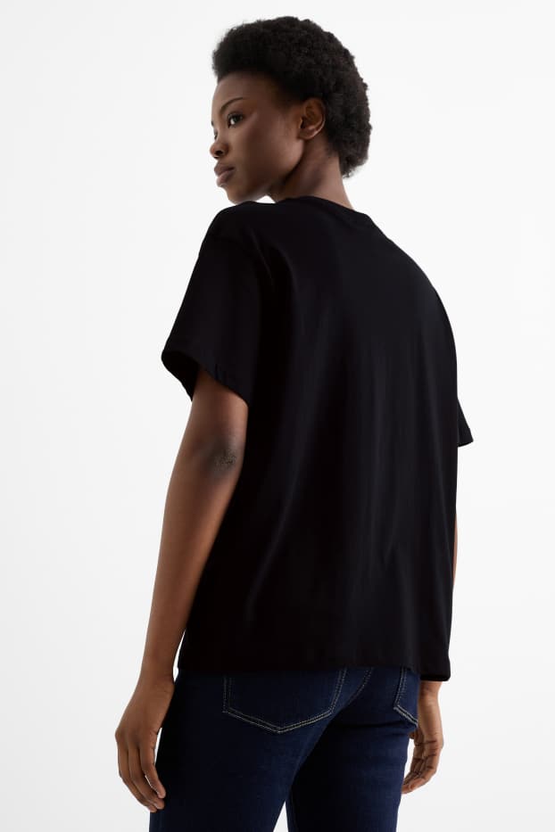 Femei - Tricou - supradimensionat - negru