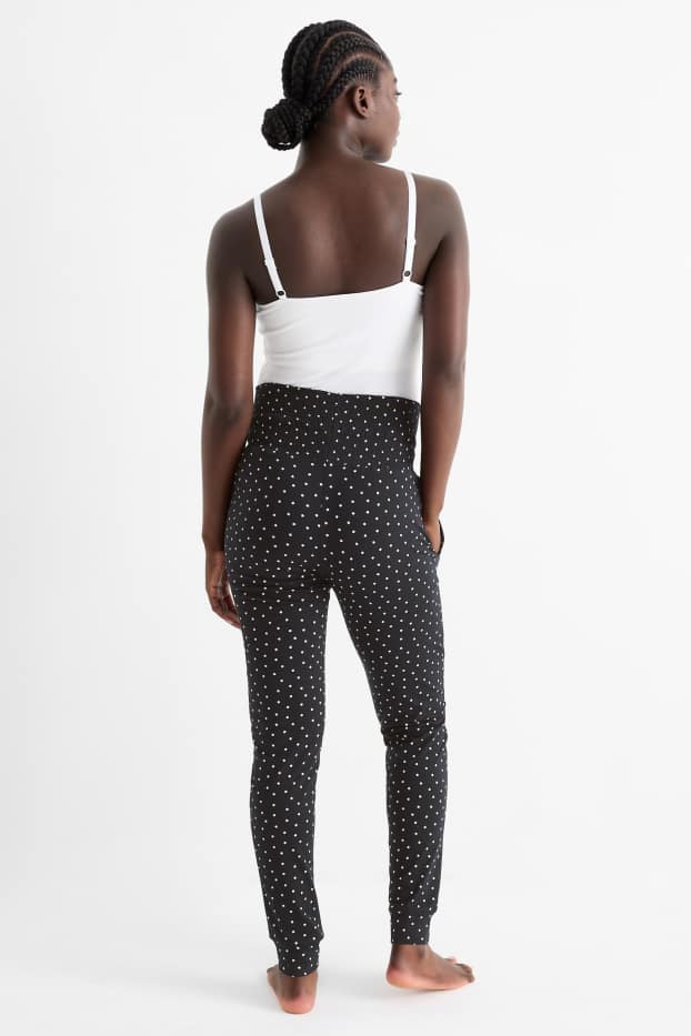 Femei - Pantaloni de pijama gravide - cu model - negru