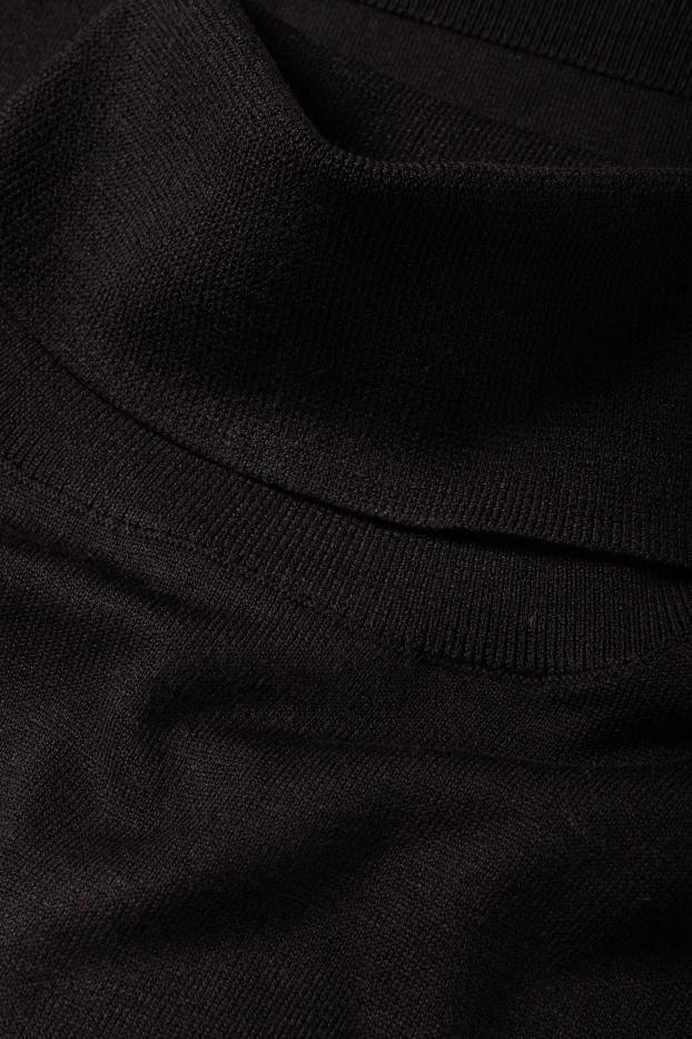 Femei - Rochie din tricot - straight fit - negru
