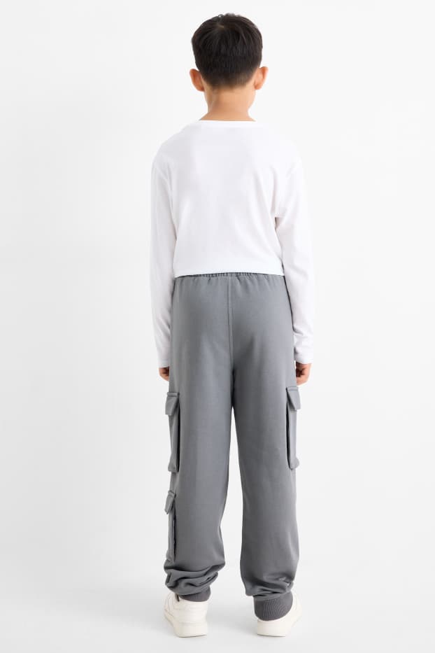 Copii - Băieți - Multipack 2 perechi - pantaloni de trening - gri / negru