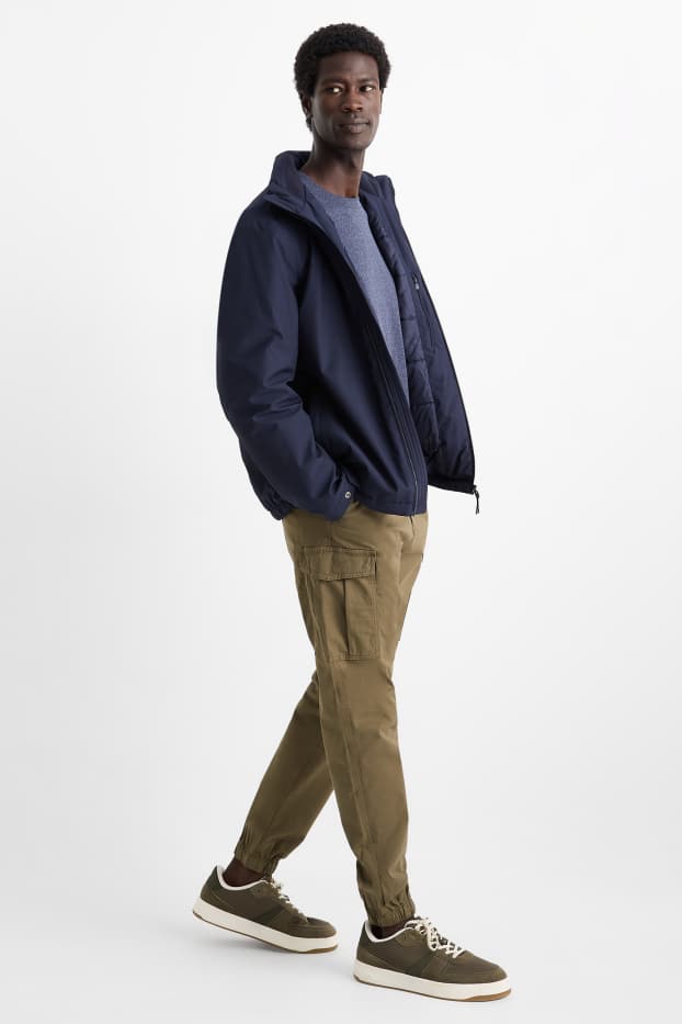 Bărbați - Pantaloni cargo - tapered fit - kaki