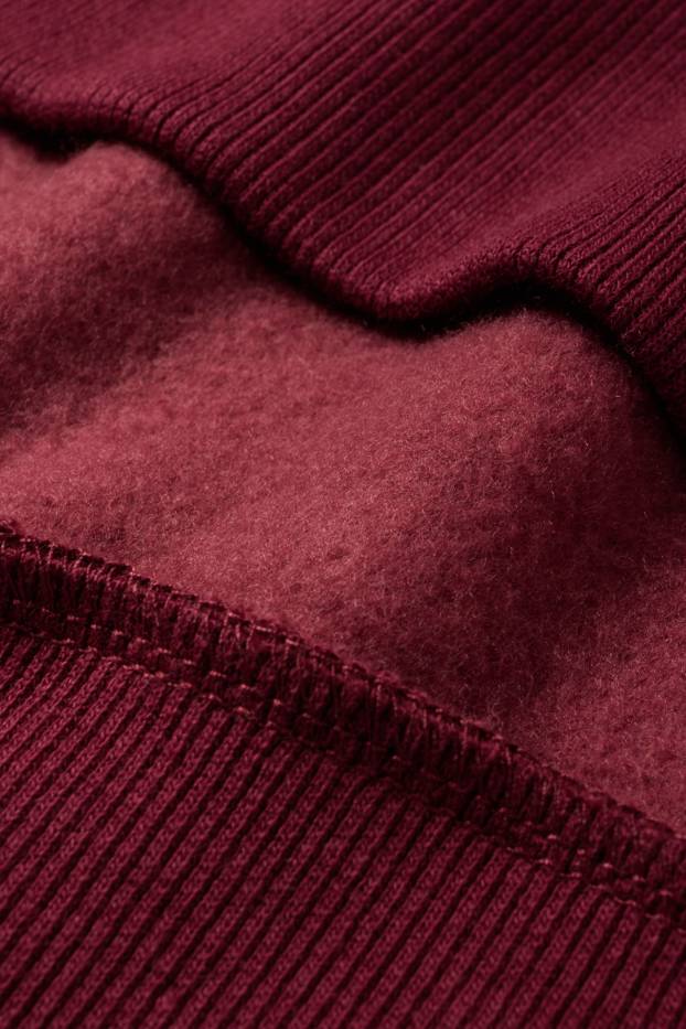 Femei - Bluză de molton - bordo