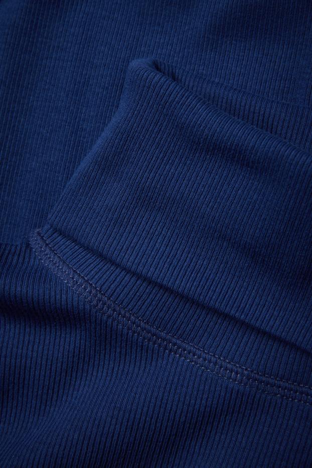 Damen - Rollkragenshirt - gerippt - dunkelblau