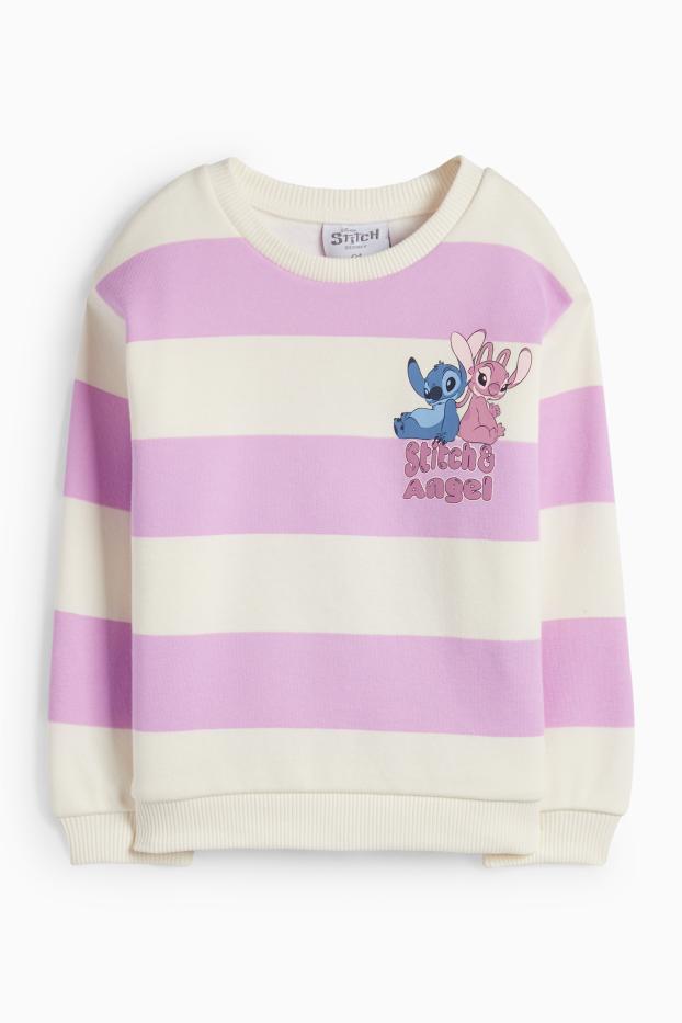 Copii - Fete - Lilo & Stitch - bluză de molton - cu dungi - violet deschis