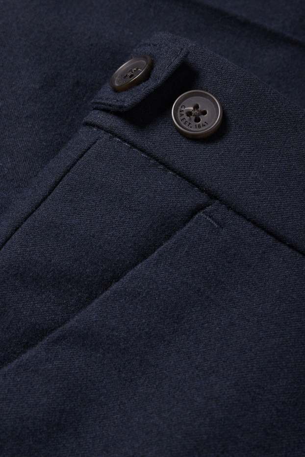 Bărbați - Chino din flanel - tapered fit - albastru închis
