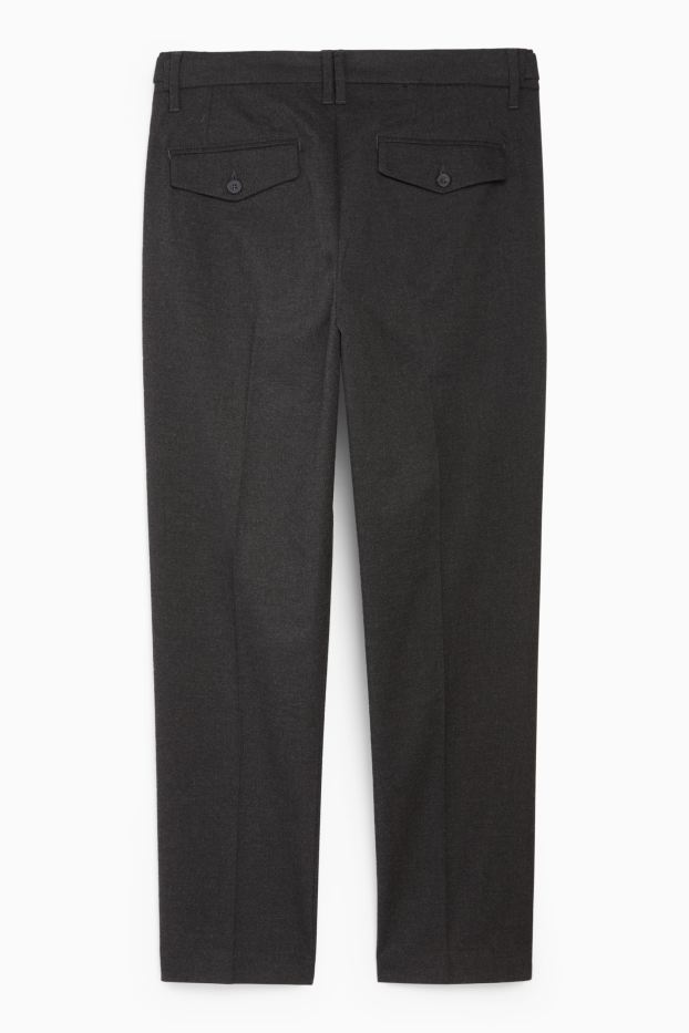 Bărbați - Chino din flanel - tapered fit - gri închis