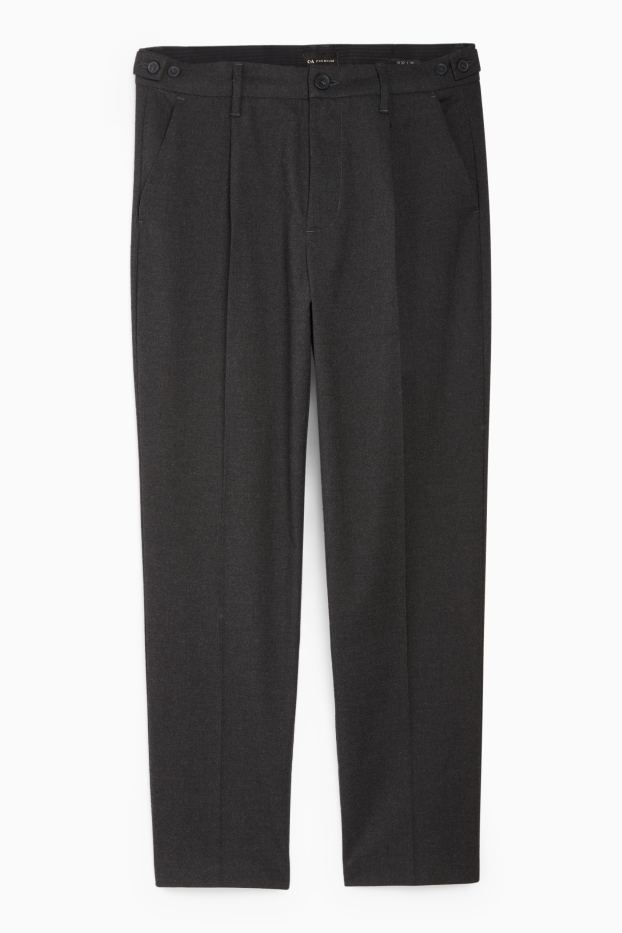 Bărbați - Chino din flanel - tapered fit - gri închis
