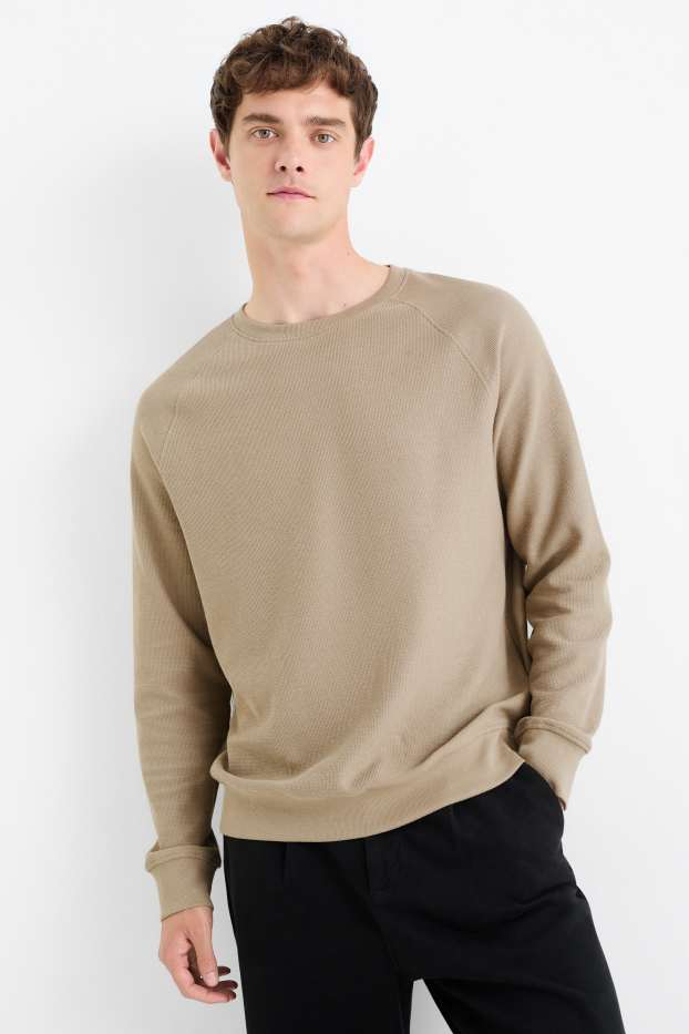 Bărbați - Tricou cu mânecă lungă - structurat - verde deschis