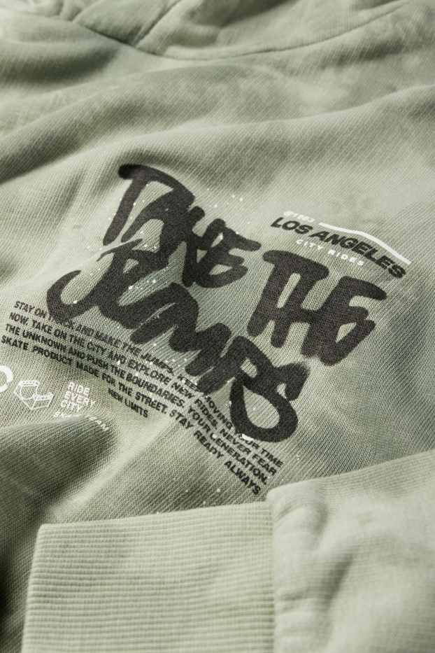 Kinder Jungen - Hoodie - gemustert - hellgrün