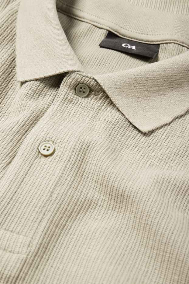 Bărbați - Tricou polo - regular fit - structurat - bej deschis