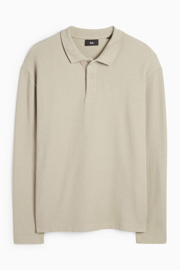 Bărbați - Tricou polo - regular fit - structurat - bej deschis