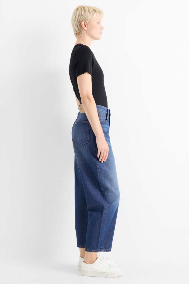 Femei - Barrel jeans - talie înaltă - denim-albastru
