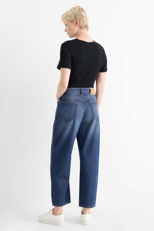 Femei - Barrel jeans - talie înaltă - denim-albastru