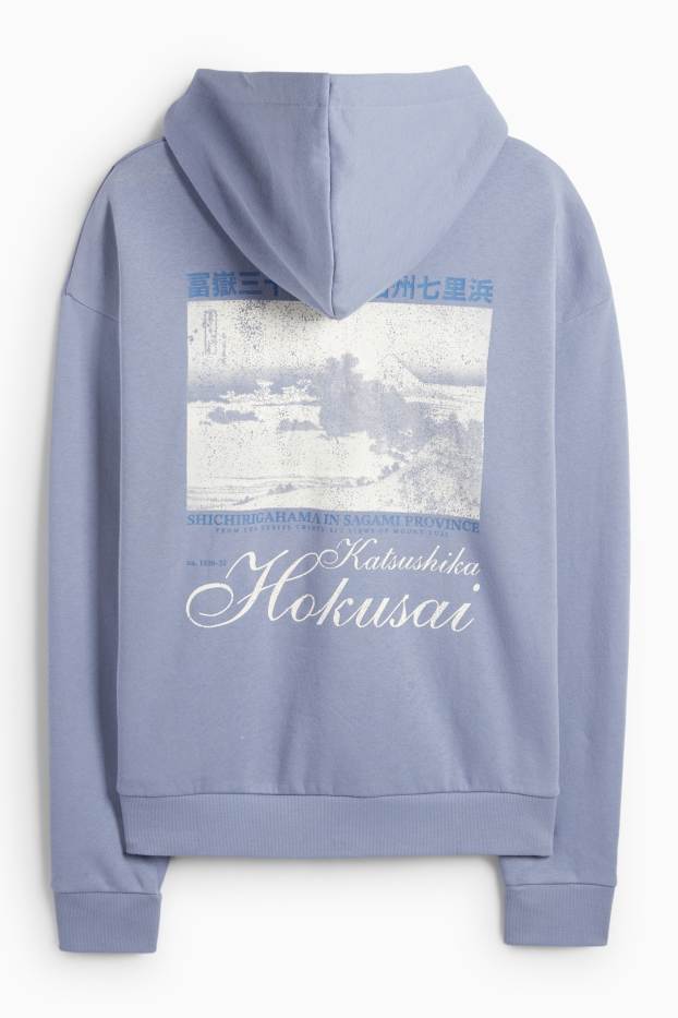Bărbați - Hanorac - Katsushika Hokusai - albastru deschis